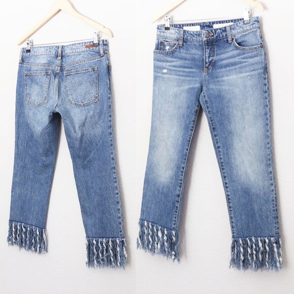 Anthropologie Pilcro and the Letterpress Hyphen Boy Fit Fringe Crop Jeans 27 - Picture 16 of 16